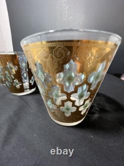 Vintage Culver Valencia Low Ball Glasses Double Old Fashioned Flared Set of 8