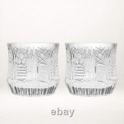 Vintage Cut Crystal Double Old Fashioned Glasses Set of 4 Excellent Conditio