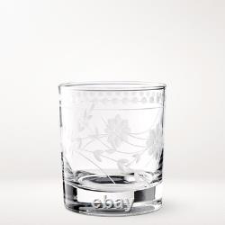 Vintage Etched Double Old-Fashioned Glasses-Williams Sonoma45679