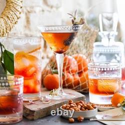 Vintage Etched Double Old-Fashioned Glasses-Williams Sonoma45679