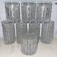 Vintage GORHAM Olive Cut Mid Century Modern Double Old Fashioned Crystal Glasses