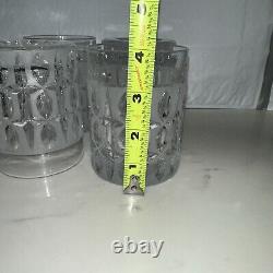 Vintage GORHAM Olive Cut Mid Century Modern Double Old Fashioned Crystal Glasses
