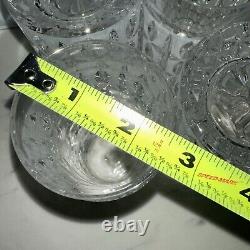 Vintage GORHAM Olive Cut Mid Century Modern Double Old Fashioned Crystal Glasses