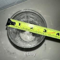 Vintage GORHAM Olive Cut Mid Century Modern Double Old Fashioned Crystal Glasses