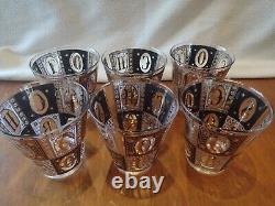 Vintage Georges BRIARD Scotch Bourbon Set of 6 Double Old Fashioned Glasses