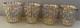 Vintage IMPERIAL GLASS Bamboo Bambu Double Old Fashioned Glasses 4pc GOLD MCM #2