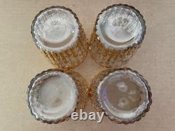 Vintage IMPERIAL GLASS Bamboo Bambu Double Old Fashioned Glasses 4pc GOLD MCM #2