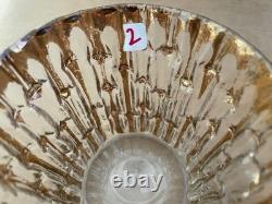 Vintage IMPERIAL GLASS Bamboo Bambu Double Old Fashioned Glasses 4pc GOLD MCM #2