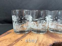 Vintage L Mauri African Safari Old Fashioned Glasses Set of 4