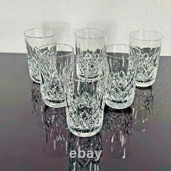 Vintage Lot Of 6 Waterford Lismore Tall Old Fashioned Crystal Tumbler 4.5'