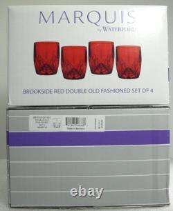 Vintage Marquis Red Waterford Double Old Fashioned Glasses Set Of 8 New In Boxes
