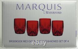 Vintage Marquis Red Waterford Double Old Fashioned Glasses Set Of 8 New In Boxes