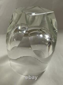 Vintage Moser Bar Old Fashioned Double Clear 4 1/4 Signed