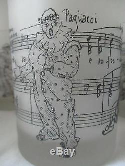 Vintage Orchestrations Double Old Fashioned Glass Pagliacci Rare Set Of 6