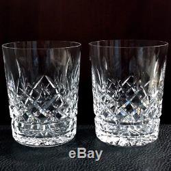 Vintage Pair Waterford Crystal Lismore Pattern Double Old Fashioned Glasses (2)