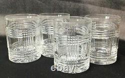 Vintage Ralph Lauren Glen Plaid Double Old Fashioned Whiskey Glasses Set Of 4