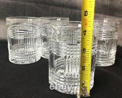 Vintage Ralph Lauren Glen Plaid Double Old Fashioned Whiskey Glasses Set Of 4