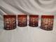 Vintage Red Flash Cut to Clear Crystal Double Old Fashioned Glasses Set of 4