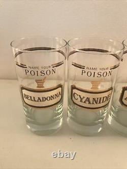 Vintage Retro Name Your Poison Glasses Double old fashioned Highball Cera