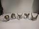 Vintage Set Of 5 Arthur Court Pewter Safari Animal Double Old Fashioned Glasses
