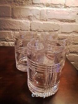 Vintage Set Of 5 Ralph Lauren Glen Plaid Double Old Fashioned Whiskey Glasses