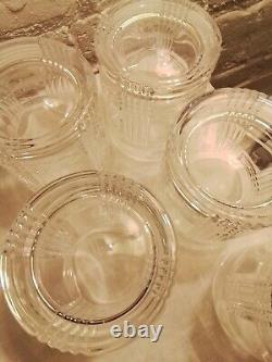 Vintage Set Of 5 Ralph Lauren Glen Plaid Double Old Fashioned Whiskey Glasses