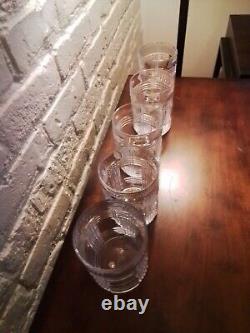 Vintage Set Of 5 Ralph Lauren Glen Plaid Double Old Fashioned Whiskey Glasses