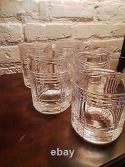 Vintage Set Of 5 Ralph Lauren Glen Plaid Double Old Fashioned Whiskey Glasses