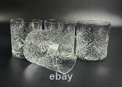Vintage Set of 4- Webb Thomas Double Old Fashioned Glasses 3 5/8 Tall