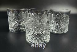 Vintage Set of 4- Webb Thomas Double Old Fashioned Glasses 3 5/8 Tall