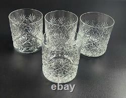 Vintage Set of 4- Webb Thomas Double Old Fashioned Glasses 3 5/8 Tall