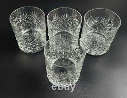 Vintage Set of 4- Webb Thomas Double Old Fashioned Glasses 3 5/8 Tall