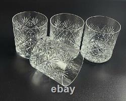 Vintage Set of 4- Webb Thomas Double Old Fashioned Glasses 3 5/8 Tall