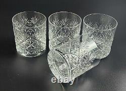 Vintage Set of 4- Webb Thomas Double Old Fashioned Glasses 3 5/8 Tall