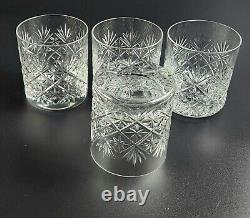 Vintage Set of 4- Webb Thomas Double Old Fashioned Glasses 3 5/8 Tall