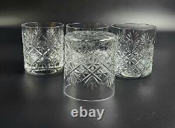 Vintage Set of 4- Webb Thomas Double Old Fashioned Glasses 3 5/8 Tall