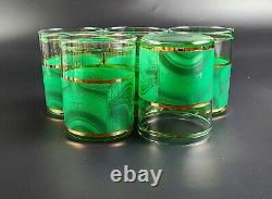 Vintage- Set of 5 Culver CUV95 Double Old Fashioned Glasses 4 Tall