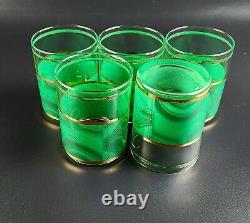 Vintage Set of 5 Culver CUV95 Double Old Fashioned Glasses 4 Tall