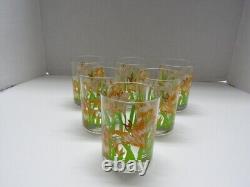 Vintage Set of 6 Tastesetter IRIS Rocks Glasses Double Old Fashioned Barware