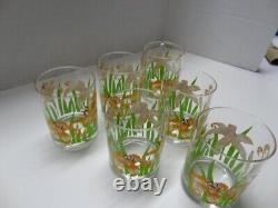 Vintage Set of 6 Tastesetter IRIS Rocks Glasses Double Old Fashioned Barware
