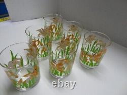 Vintage Set of 6 Tastesetter IRIS Rocks Glasses Double Old Fashioned Barware