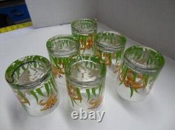 Vintage Set of 6 Tastesetter IRIS Rocks Glasses Double Old Fashioned Barware