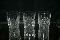 Vintage Three (3) Waterford Lismore Double Old Fashioned Glasses Made in Ireland