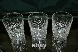 Vintage Three (3) Waterford Lismore Double Old Fashioned Glasses Made in Ireland