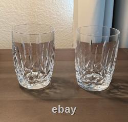 Vintage Waterford Crystal Kildare TWO 12 Oz Flat Tumblers Barrel Shape 4-1/2