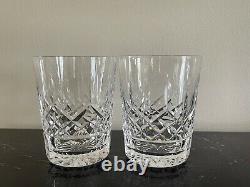 Vintage Waterford Crystal Lismore Set of 2 Double Old Fashioned Glasses 4 3/8