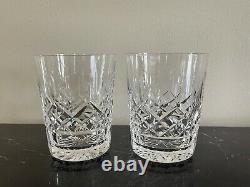 Vintage Waterford Crystal Lismore Set of 2 Double Old Fashioned Glasses 4 3/8