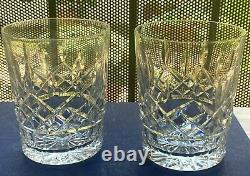 Vintage Waterford Lismore Double Old Fashioned 12 oz. Marked Lot of 2