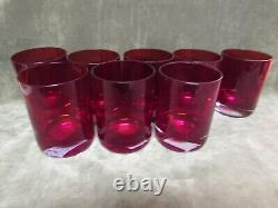 Vintage Williams Sonoma Red Bar double Old Fashioned Glass Tumbler Lot of 8