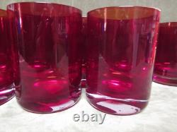 Vintage Williams Sonoma Red Bar double Old Fashioned Glass Tumbler Lot of 8